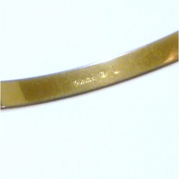Vintage Monet Gold Tone Concave Bangle Bracelet - Picture 4 of 4